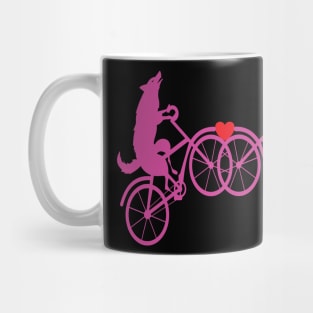 Wolf bicycle love nice cute cool colorful Mug